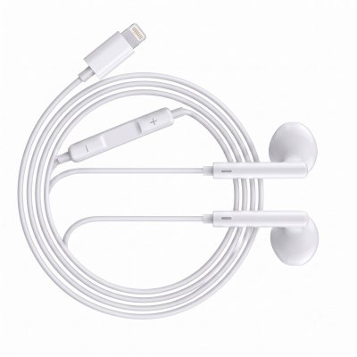 AVIZAR Ecouteurs Filaires Lightning pour iPhone 12 avec Micro int&eacute;gr&eacute; Blanc