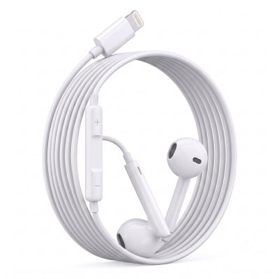 AVIZAR Ecouteurs Filaires Lightning pour iPhone 13 Pro avec Micro int&eacute;gr&eacute; Blanc