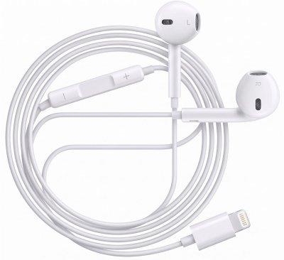 AVIZAR Ecouteurs Filaires Lightning pour iPhone 14 Pro avec Micro int&eacute;gr&eacute; Blanc