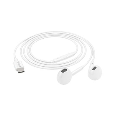 MAYAXESS Ecouteurs Filaires pour Samsung Galaxy S26 Plus USB-C avec Micro int&eacute;gr&eacute; Blanc