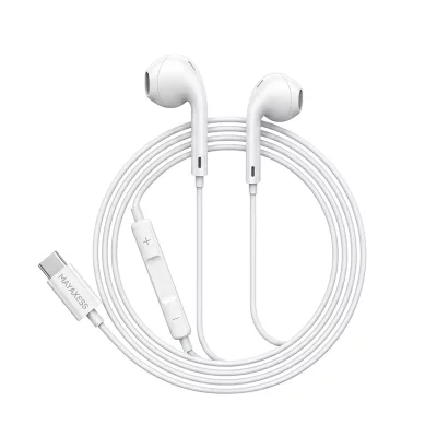 MAYAXESS Ecouteurs Filaires USB-C avec Micro int&eacute;gr&eacute; pour Fairphone 4 Blanc