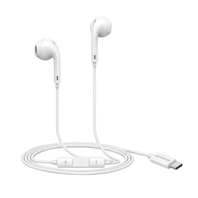MAYAXESS Ecouteurs Filaires USB-C avec Micro int&eacute;gr&eacute; pour Fairphone 5 Blanc