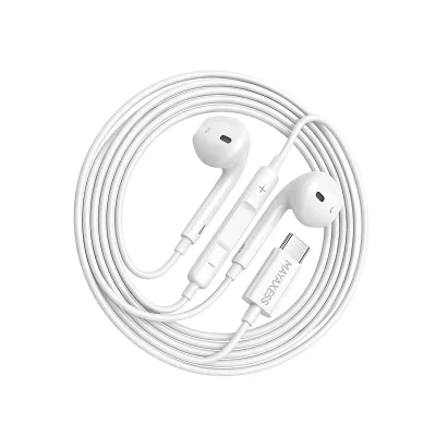 MAYAXESS Ecouteurs Filaires USB-C avec Micro int&eacute;gr&eacute; pour Galaxy Z Fold 5 Blanc