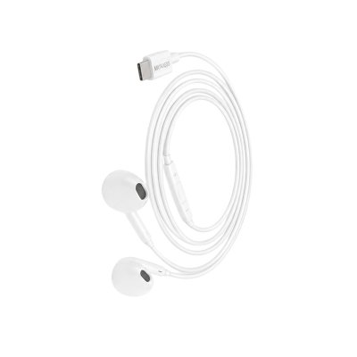 MAYAXESS Ecouteurs filaires USB-C  pour Galaxy S24 Ultra Blanc