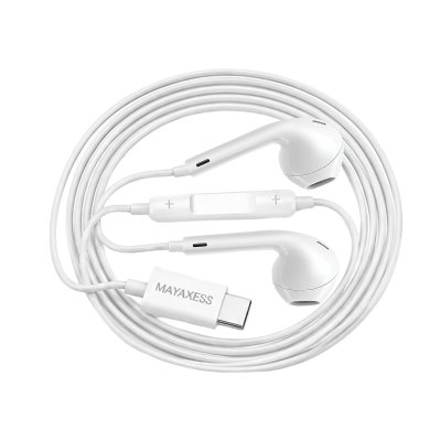 MAYAXESS Ecouteurs filaires USB-C  pour Galaxy Z Flip 5 Blanc