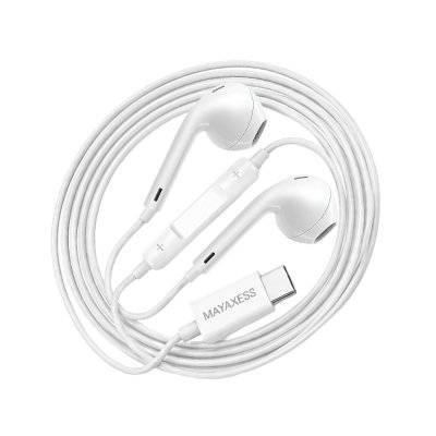MAYAXESS Ecouteurs filaires USB-C  pour Galaxy Z Flip 6 Blanc