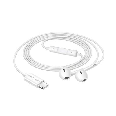 MAYAXESS Ecouteurs filaires USB-C  pour Xiaomi 14T Blanc