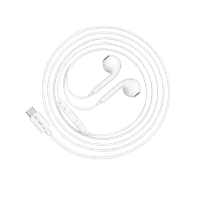 MAYAXESS Ecouteurs Filaires USB-C pour Galaxy S24 Plus avec Microphone int&eacute;gr&eacute; Blanc