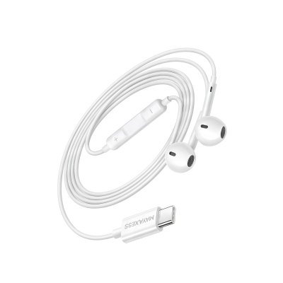 MAYAXESS Ecouteurs Filaires USB-C pour Xiaomi 17 Ultra avec Micro int&eacute;gr&eacute; Blanc