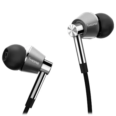 1MORE Ecouteurs intra-auriculaires E1001 Triple Driver Hi-Fi micro-casque argent