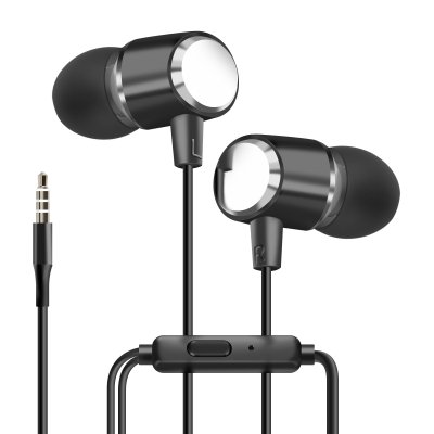 LINQ Ecouteurs Jack 3.5mm Intra-auriculaires Microphone Kit Mains Libres Noir