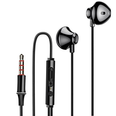 LINQ Ecouteurs Nylon Tress&eacute; Intra-auriculaires Jack 3.5mm Kit mains libres Noir