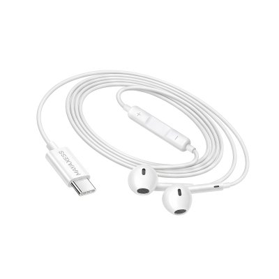 MAYAXESS Ecouteurs pour Xiaomi 15 Filaires USB-C avec Micro int&eacute;gr&eacute; Blanc