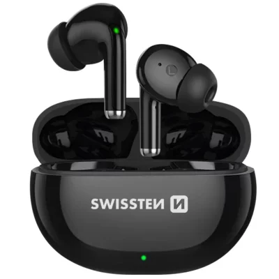 SWISSTEN Ecouteurs Sans fil avec Micro Bouton Tactile Autonomie 15H Noir