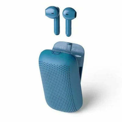 LEXON Ecouteurs sans fil et Enceinte Bluetooth SPEAKERBUDS ABS Bleu azur