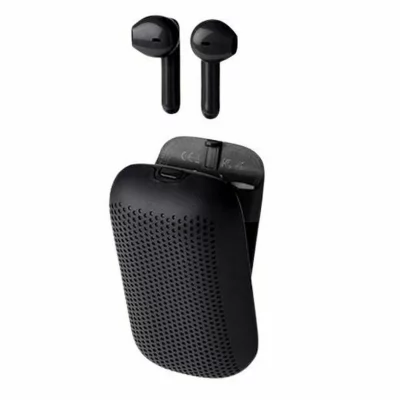 LEXON Ecouteurs sans fil et Enceinte Bluetooth SPEAKERBUDS ABS Noir