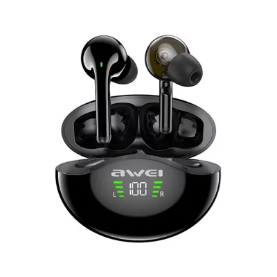 GENERIQUE Ecouteurs Sans Fil Intra-Auriculaire Awei Avec Indicateur LED - Noir