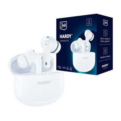 3MK Ecouteurs Sans fil R&eacute;duction du Bruit ANC Compatible Charge Sans Fil Blanc 