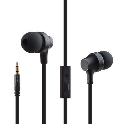 YONIS Ecouteurs Smartphone Intra-Auriculaires Tpe Microphone Bouton Appel Rappel Noir