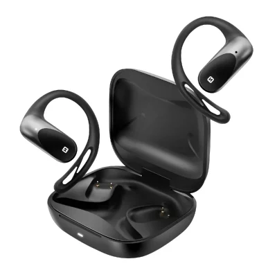 SWISSTEN Ecouteurs Sport Bluetooth Oreillette Ouverts Conduction A&eacute;rienne Certifi&eacute;s IP54 Noir