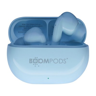 BOOMPODS Ecouteurs TWS Bluetooth 5.3 Extra Bass Mod&egrave;le EchoBuds Bleu ciel