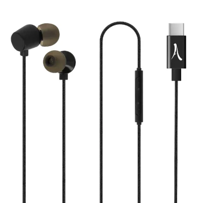  Ecouteurs USB-C Intra-auriculaires Magn&eacute;tiques Boutons Multifonction Noir
