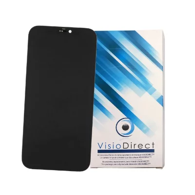 VISIODIRECT Ecran complet compatible avec Iphone 12 taille 6.1"" noir  Vitre tactile + ecran LCD