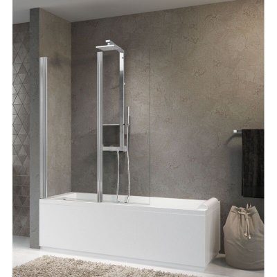 NOVELLINI Ecran de baignoire Aurora 2V 2 panneaux pivotants r&eacute;versible 