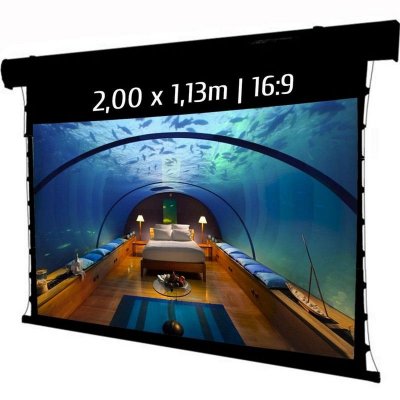 KIMEX Ecran de projection &eacute;lectrique tensionn&eacute; 2,00 x 1,13m (16:9)