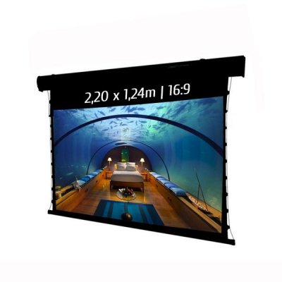 KIMEX Ecran de projection &eacute;lectrique tensionn&eacute; 2,20 x 1,24m (16:9)