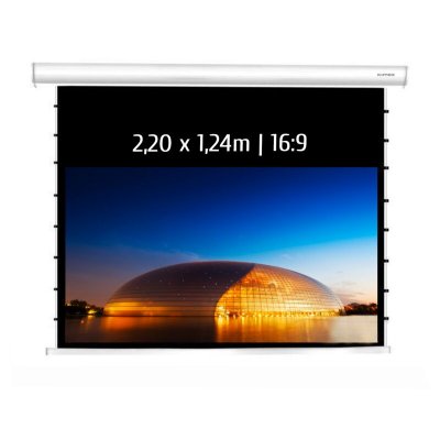 KIMEX Ecran de projection &eacute;lectrique tensionn&eacute; 2,20x1,24m (16:9)&nbsp;