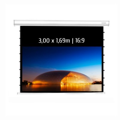 KIMEX Ecran de projection &eacute;lectrique tensionn&eacute; 3,00 x 1,69m (16:9)
