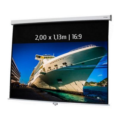 KIMEX Ecran de projection manuel 2,00 x 1,13m- format 16:9
