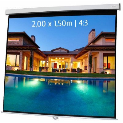 KIMEX Ecran de projection manuel 2,00 x 1,50m- format 4:3