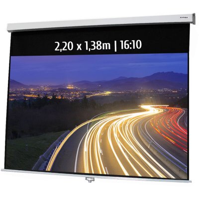 KIMEX Ecran de projection manuel 2,20 x 1,38m, format 16:10 041-3434