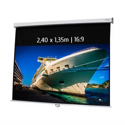 KIMEX Ecran de projection manuel 2,40 x 1,35m- format 16:9
