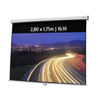 KIMEX Ecran de projection manuel 2,80 x 1,75m, format 16:10 