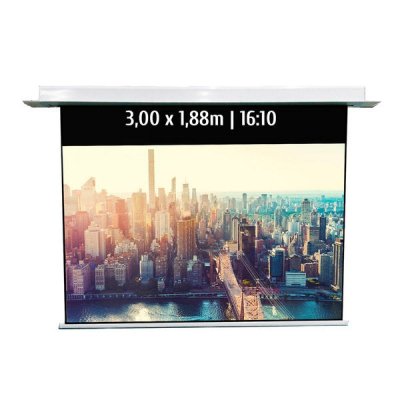 KIMEX Ecran de Projection motoris&eacute; encastrable 3,00x1,88m 16:10 Wi-FI