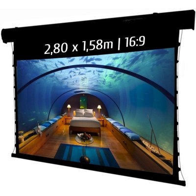 KIMEX Ecran de Projection motoris&eacute; tensionn&eacute; 2,80x1,58m 16:9 Wi-FI Carter Noir
