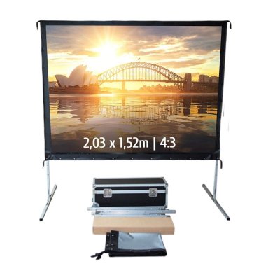 KIMEX Ecran de Projection Valise 2,03x1,52m 4:3 Toile Arri&egrave;re