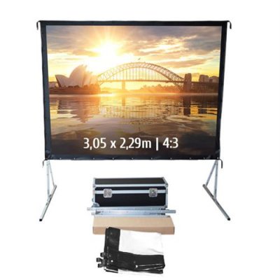 KIMEX Ecran de Projection Valise 3,05x2,29m 4:3 Toile Avant