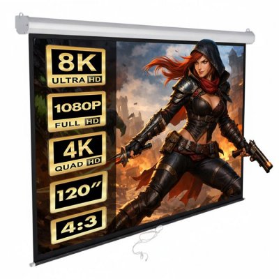 MACLEAN Ecran de projection verrouillage automatique 120"" 4:3 240 x 180  MC-591