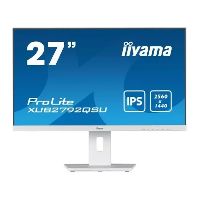 IIYAMA Ecran  27 Blanc IPS Ultra mince 5ms 2560x1440 350 cd/m HP &eacute;couteurs DVI