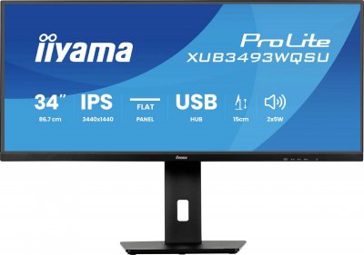 IIYAMA &Eacute;cran  ProLite XUB3493WQSU-B6 34'' UltraWide Quad HD 1440 x 3440 Pixels LED IPS Noir
