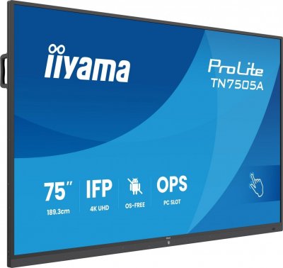 IIYAMA &Eacute;cran interactif  TN7505A-B1AG 74,5 4K UHD IPS tactile antireflet