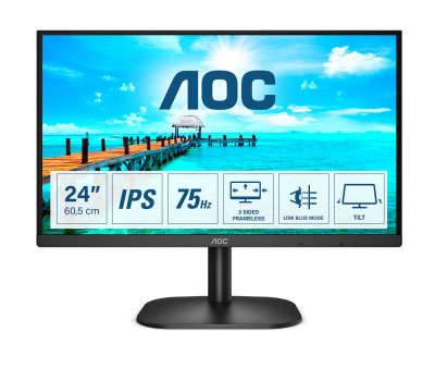 AOC Ecran PC  24B2XD - 23.8"" IPS/4ms/FHD/VGA/DVI/75Hz