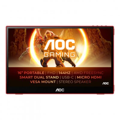 AOC Ecran PC >   Ecran PC  16G3 B2C T3 15.6 IN 16:9 WLED