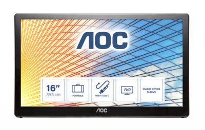 AOC Ecran PC >   Ecran PC  e1659Fwu 15.6"" HD/60Hz/TN/5ms/USB-C