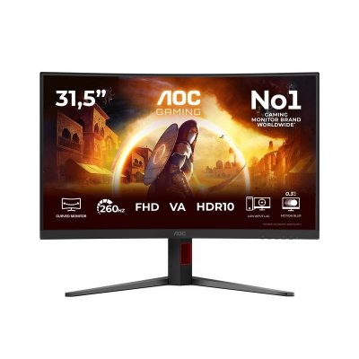 AOC Ecran PC Gaming  C32G4Z 31,5"" incurv&eacute; 260 Hz Full HD Noir et Rouge