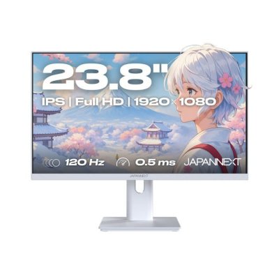 JAPANNEXT Ecran PC Gaming/Bureautique | 23,8" | IPS | FHD | 120Hz | Pastel Blanc